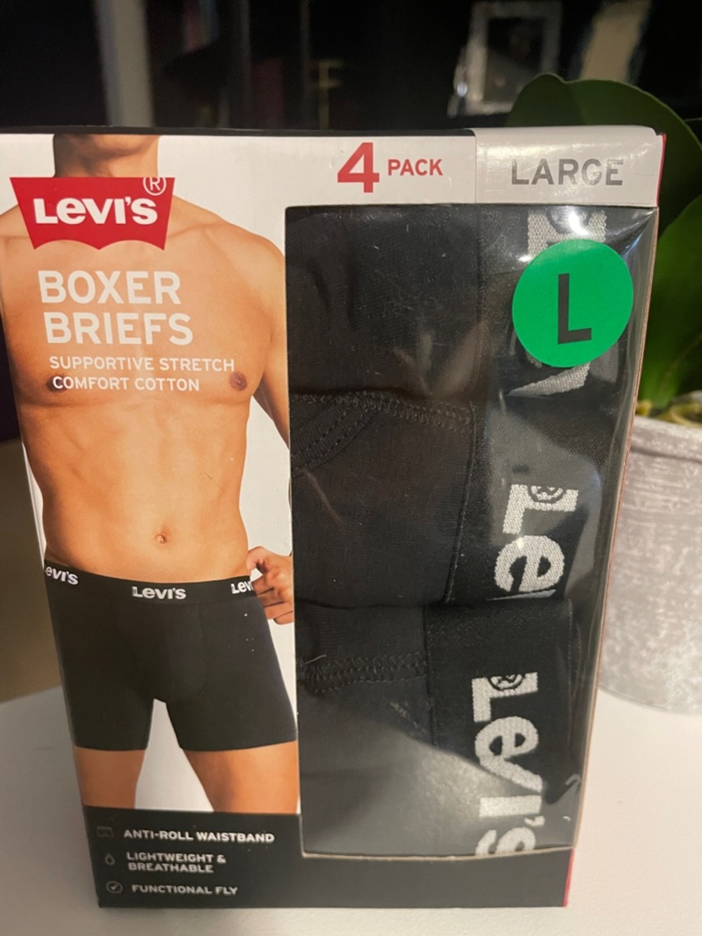 Levi's Black Boxer Briefs 4-Pack - Men's Large